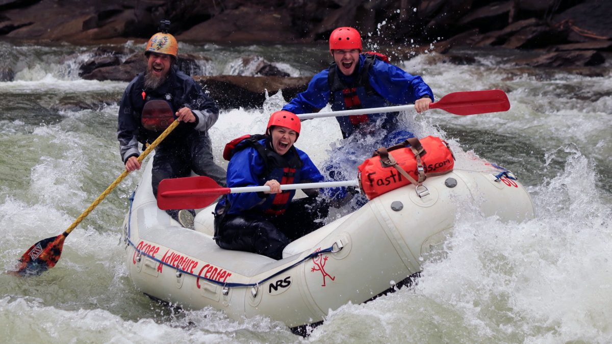 Rafting the Ocoee River during April.
